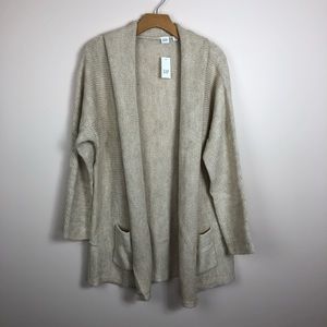 Gap Oatmeal Heather Longline Open Front Cardigan